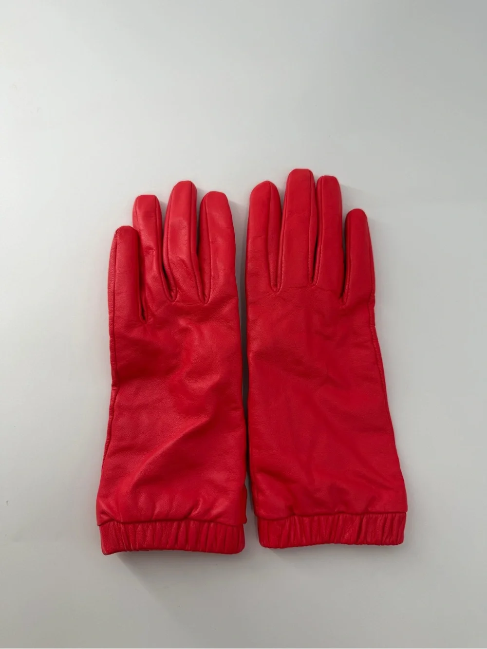 Cos Red Leather Gloves